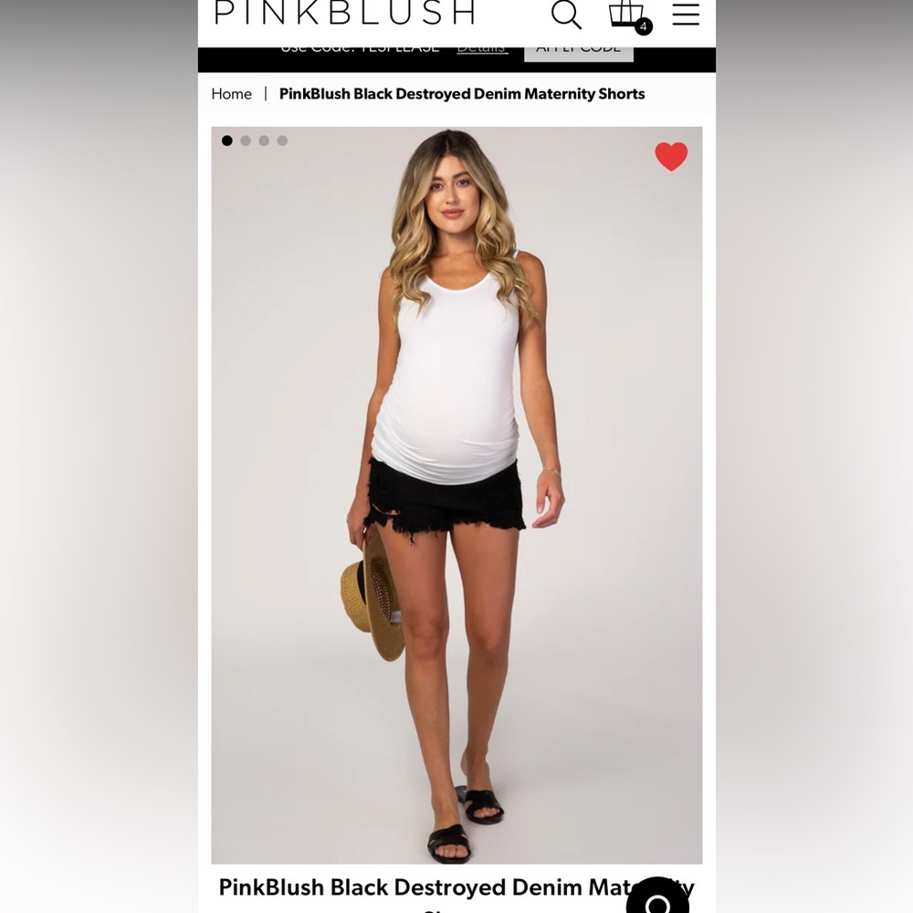 Maternity distressed shorts